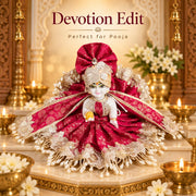 Rani Pink Designer Dress for Laddu Gopal Ji- With Pagdi & Patka