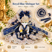 Royal Blue Designer Dress for Laddu Gopal Ji-With Pagdi & Patka