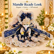 Royal Blue Designer Dress for Laddu Gopal Ji-With Pagdi & Patka
