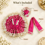 Royal Pink Dress For Laddu Gopal ji-With Pagdi & Patka