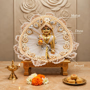 Premium Golden & Pearl Embellished Dress For Laddu Gopal ji For Sharad Purnima