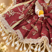 Royal Maroon Designer Laddu Gopal Ji Dress with Pagdi & Patka