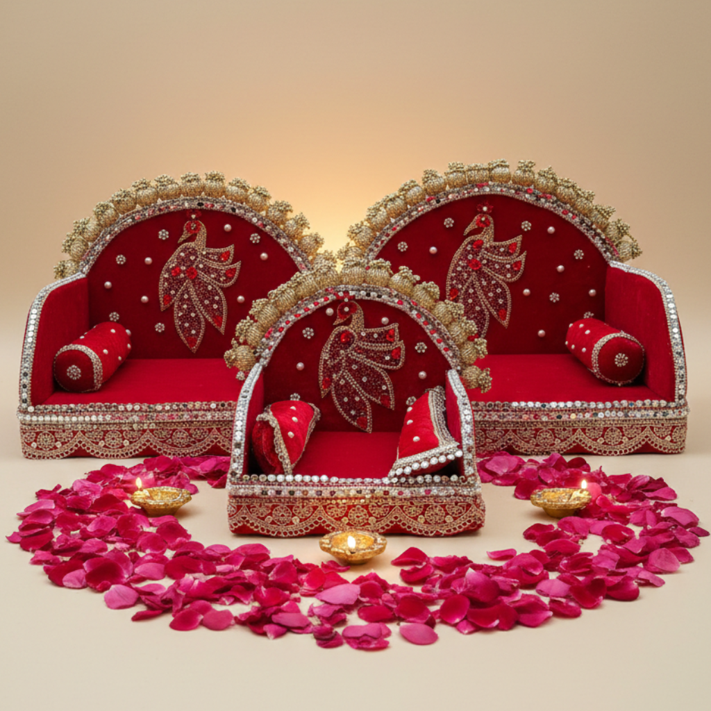 ROYAL & PREMIUM MOR SINGHASAN FOR LADDU GOPAL JI