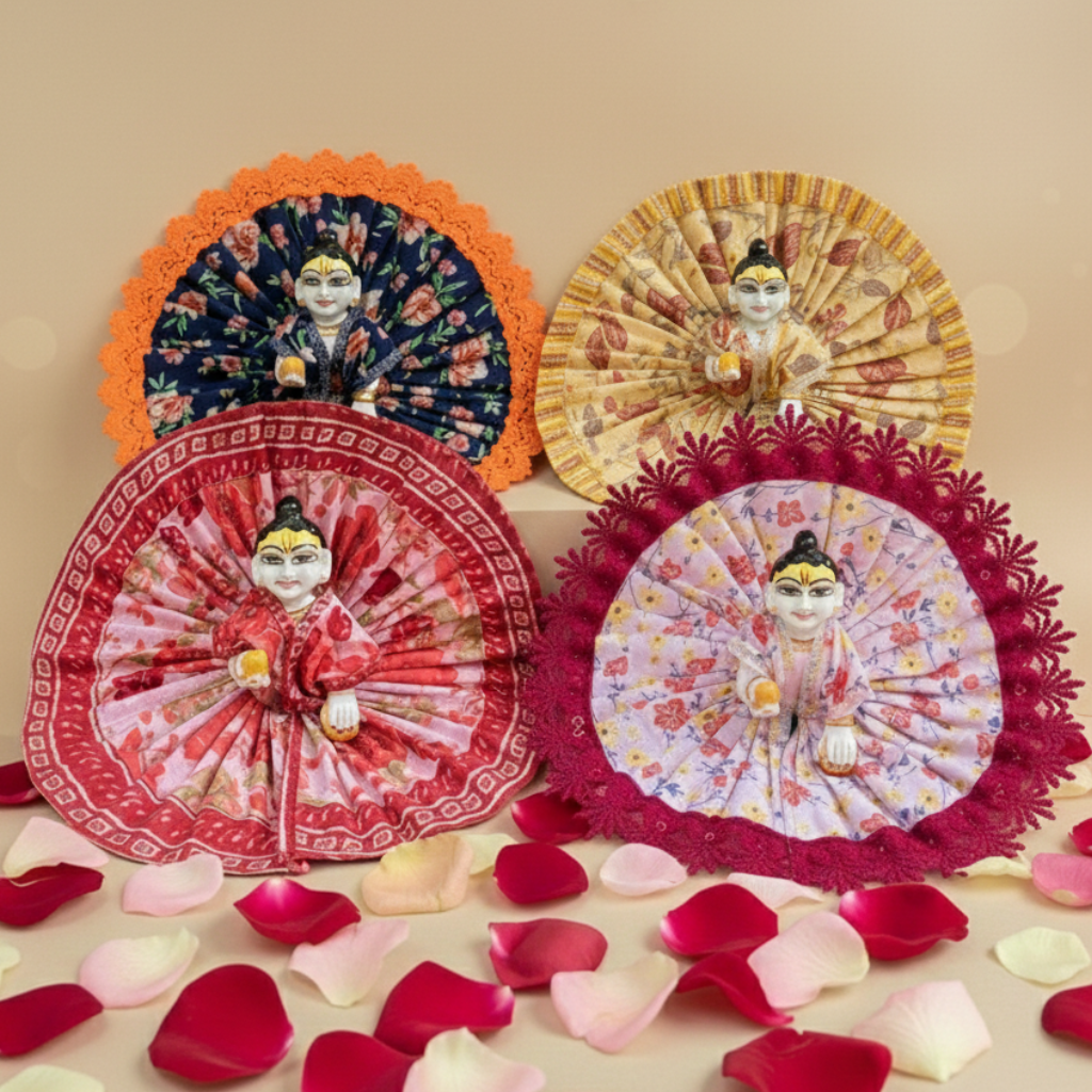 Premium & Beautiful 4pc cotton Daily wear dress set+Pagdi & Bansuri free