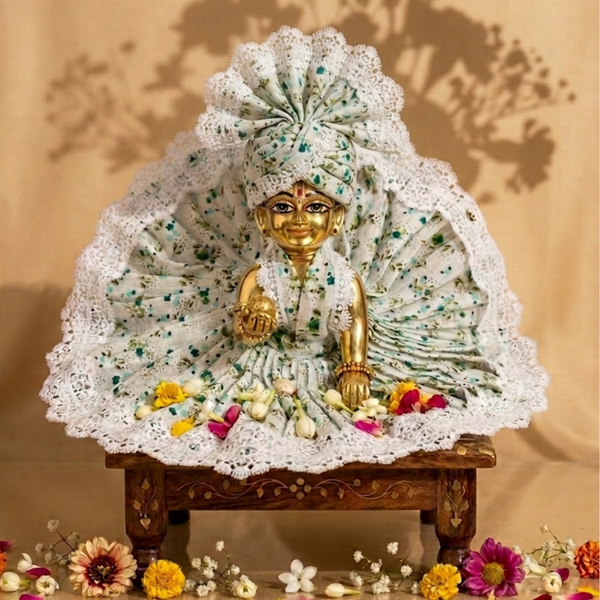 Premium Pure Cotton Dress for Laddu Gopal ji 4pc Set with 4 Pagdi Without Bukram Washable Dress