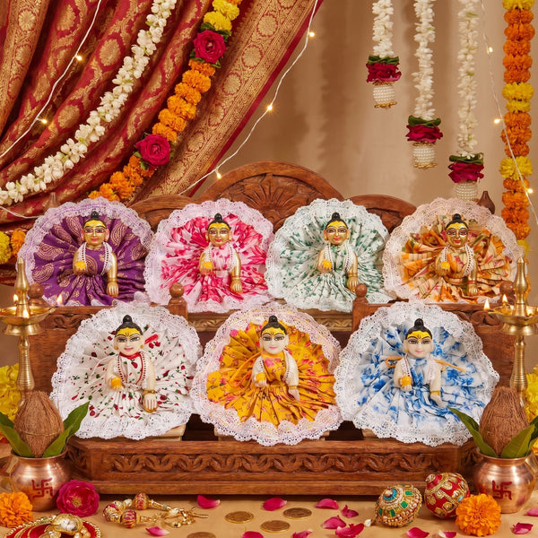 Premium 7 Days 7 Color Pure Cotton Combo for Laddu Gopal + Free Pagdi & Bansuri